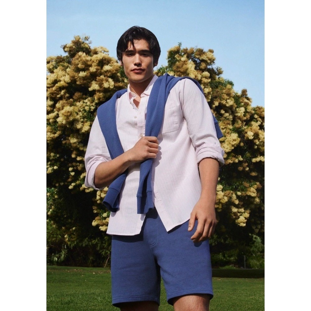 Free Assembly Men's Button Front Oxford Shirt with Long Sleeves, Size 3XL